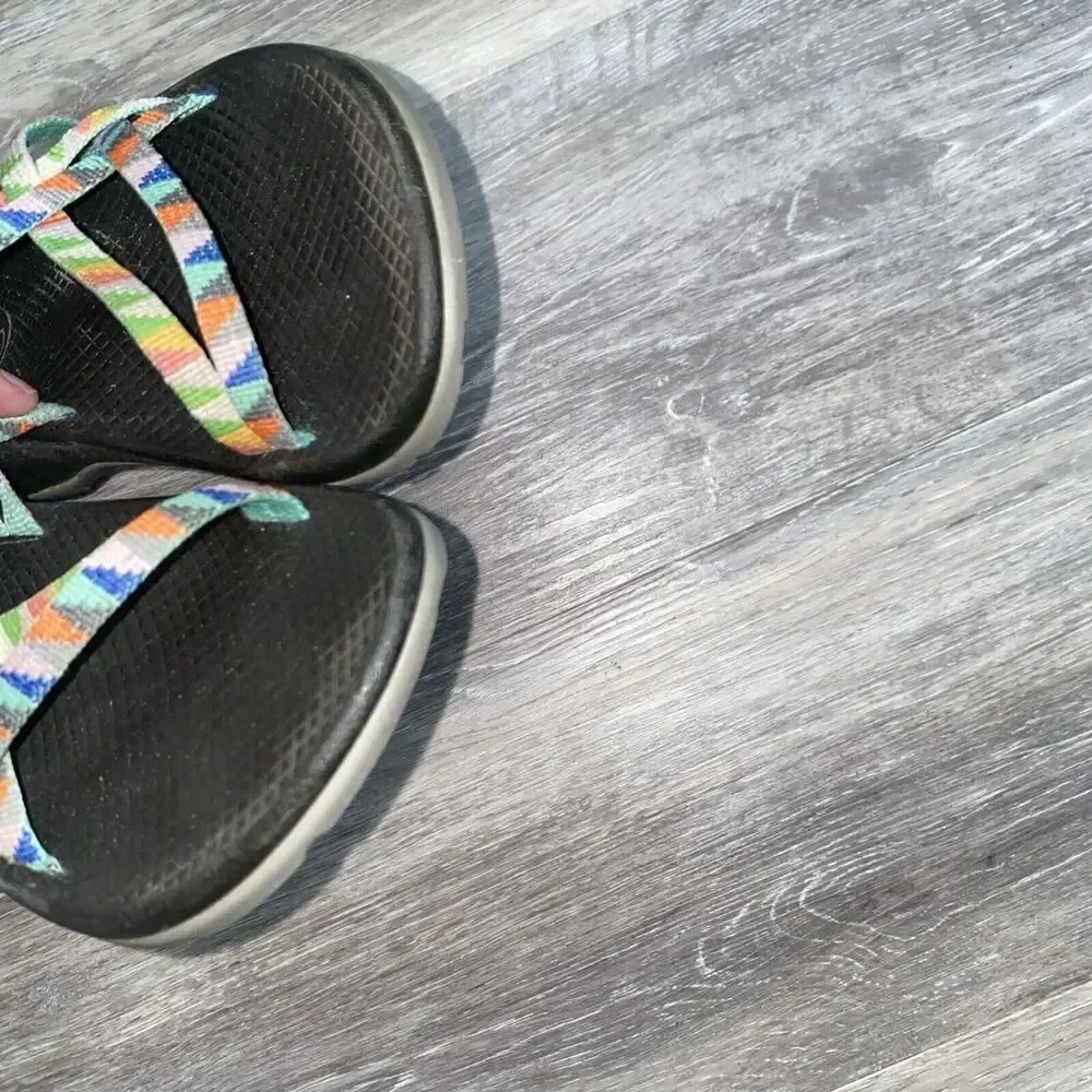 Chaco Big Kid Youth ZX1 Ecotread Sandal Rainbow Colorful Adjustable Strap Shoe 3